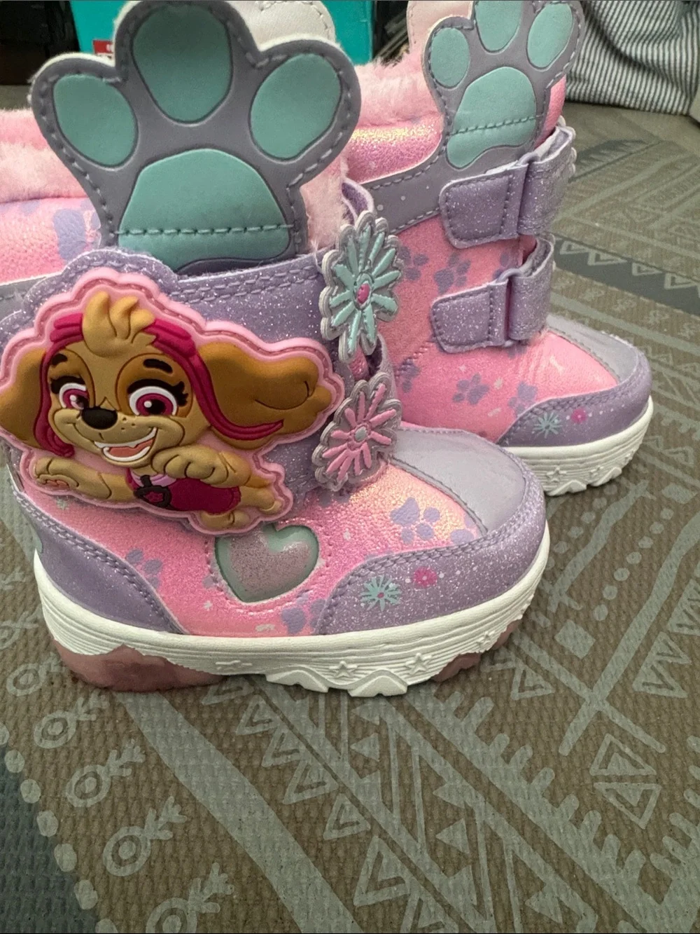 Paw Patrol Girls Pink Purple Light Blue Skye Winter Rain & Snow Boots